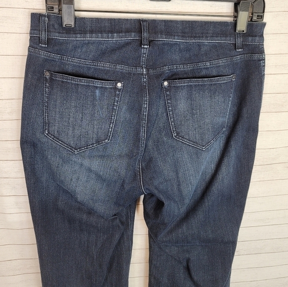 LAFAYETTE 148 NEW YORK DARK BLUE BOOT CUT JEANS, SZ 4 - Picture 10 of 10